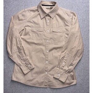 L.L. Bean Women’s Polka Dot Button-Down Shirt - Tan Size M-Reg Outdoor Camping
